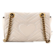 Gucci Calfskin Matelasse Medium GG Marmont Shoulder Bag Ivory available at Queen Bee of Beverly Hills