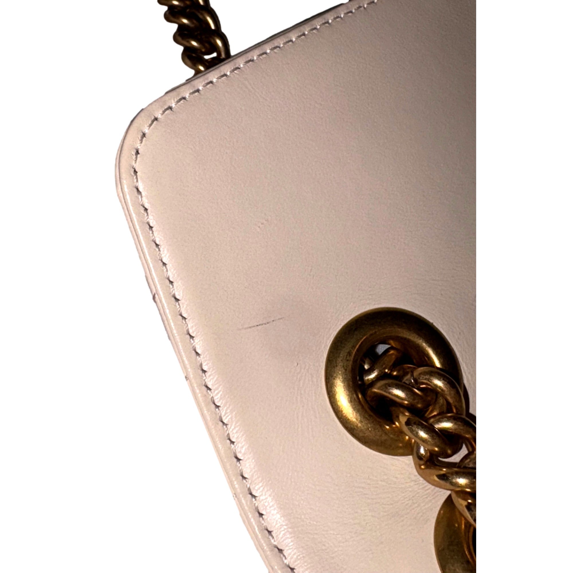 Gucci Calfskin Matelasse Medium GG Marmont Shoulder Bag Ivory available at Queen Bee of Beverly Hills