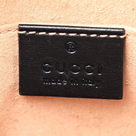 Gucci Calfskin Matelasse Small GG Marmont Chain Crossbody Bag Black available at Queen Bee of Beverly Hills