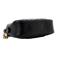 Gucci Calfskin Matelasse Small GG Marmont Chain Crossbody Bag Black available at Queen Bee of Beverly Hills