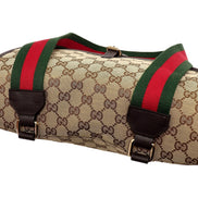 Gucci Canvas GG Messenger Bag Web Stripe Red Green available at Queen Bee of Beverly Hills