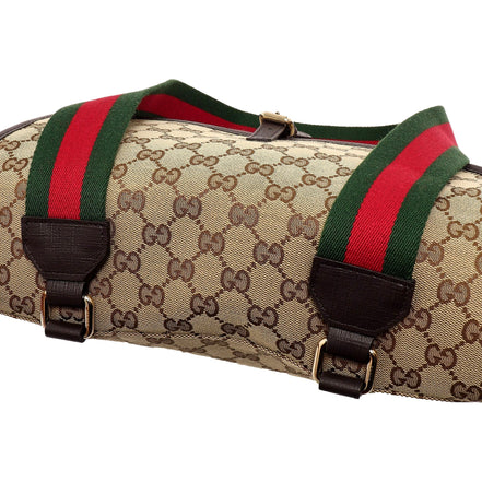 Gucci Canvas GG Messenger Bag Web Stripe Red Green available at Queen Bee of Beverly Hills