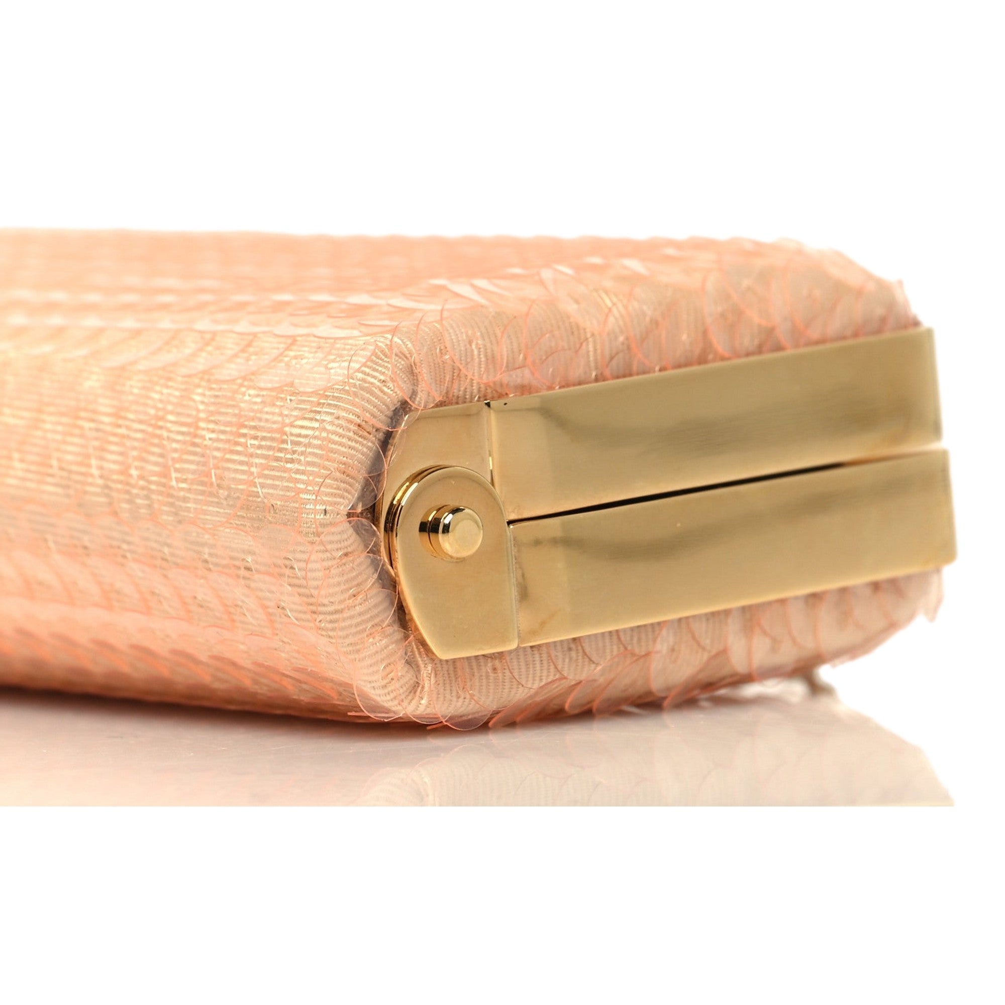 Gucci Peach Sequin GG Chain Evening Clutch Bag - available at Queen Bee of Beverly Hills. 