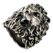 Gucci Cocktail Lion Head Motif Silver Tone Metal Ring 13 available at Queen Bee of Beverly Hills