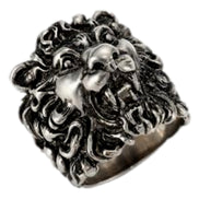 Gucci Cocktail Lion Head Motif Silver Tone Metal Ring 13 available at Queen Bee of Beverly Hills