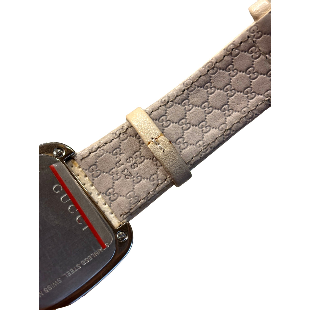 Gucci Coupe Watch YA131303 White Dial with Web Strap - available at Queen Bee of Beverly Hills. 