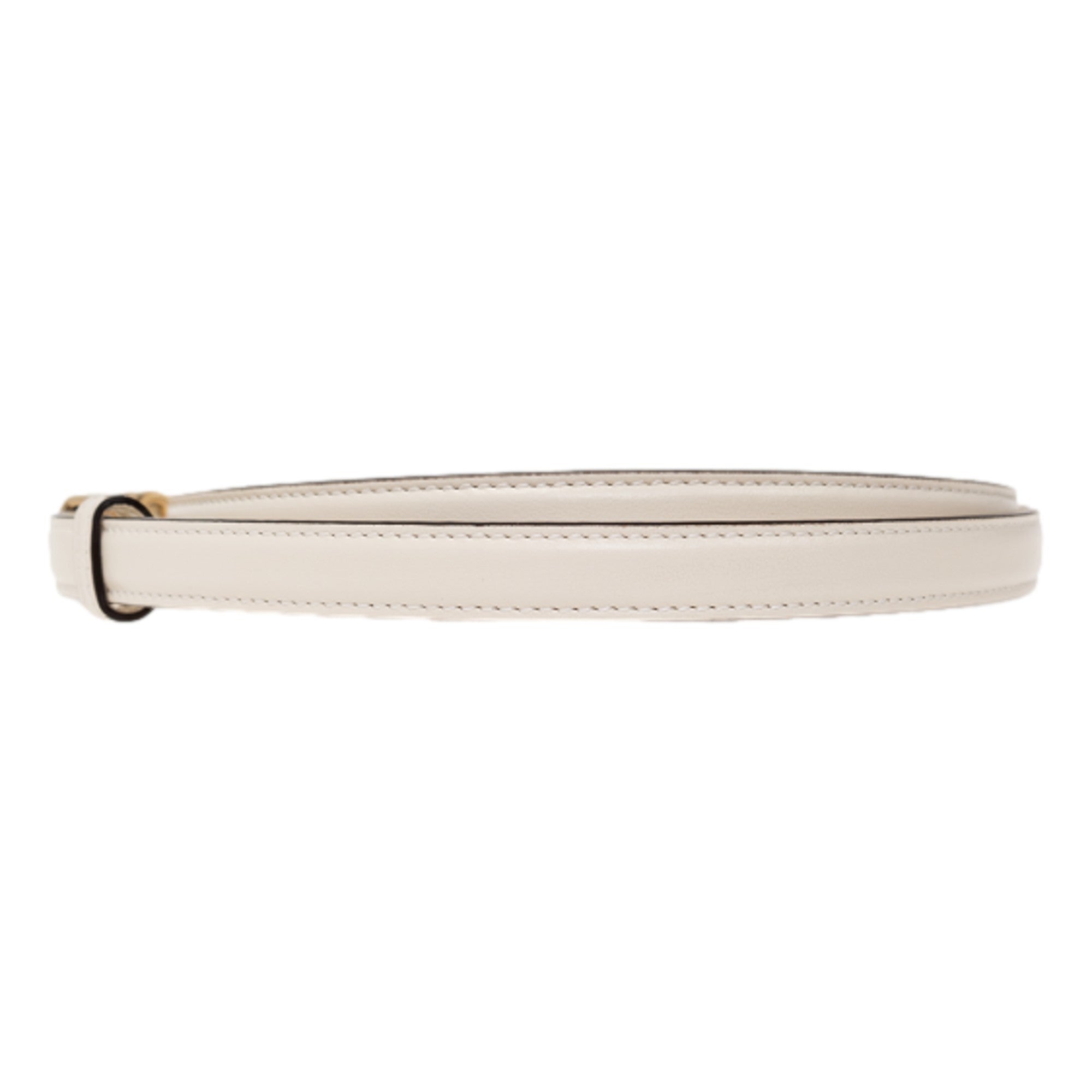 Gucci Cream Thin Leather Belt with Metal Gold Logo Lettering Size 80 available at Queen Bee of Beverly Hills