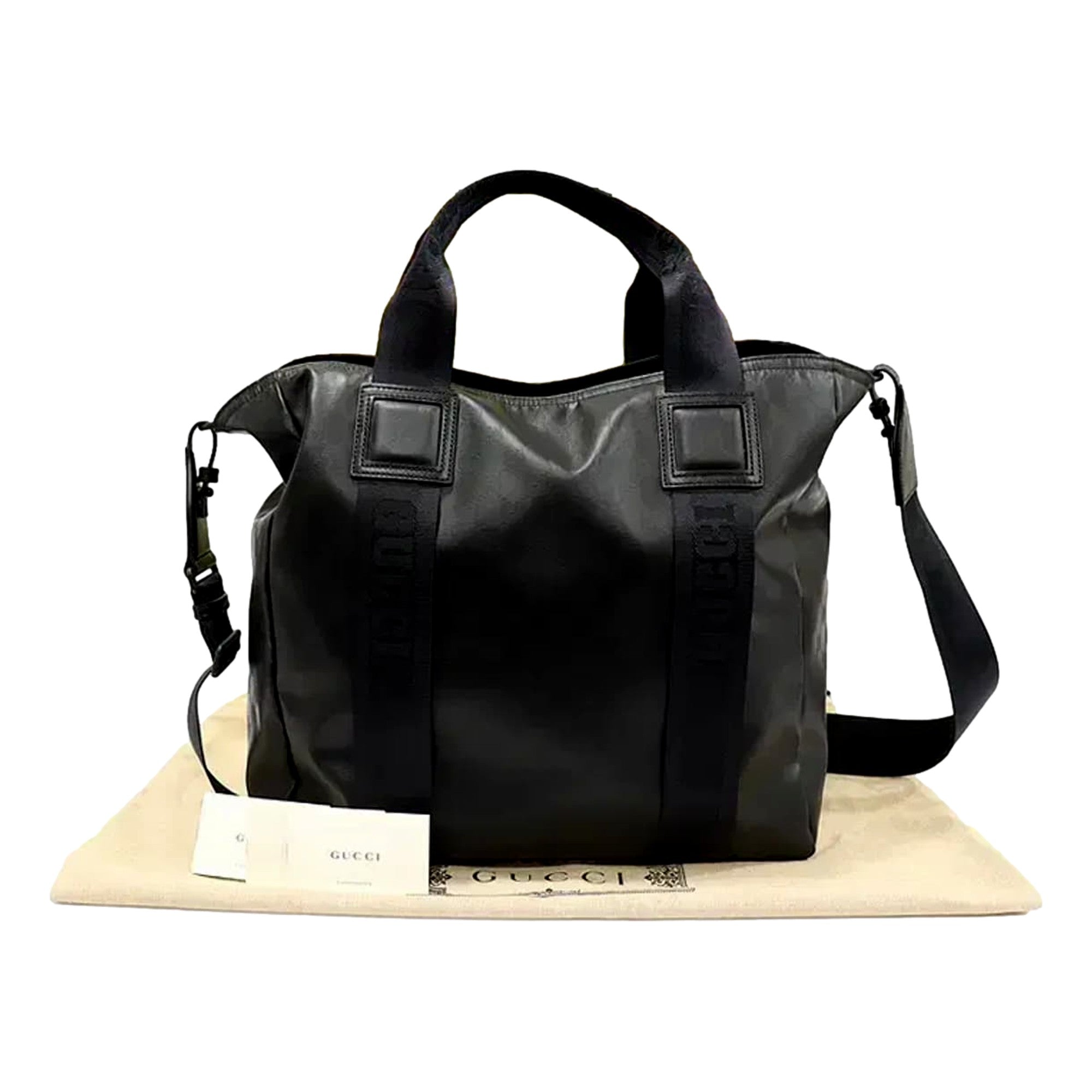 Gucci GG Crystal Black Canvas Travel Tote Bag - available at Queen Bee of Beverly Hills. 