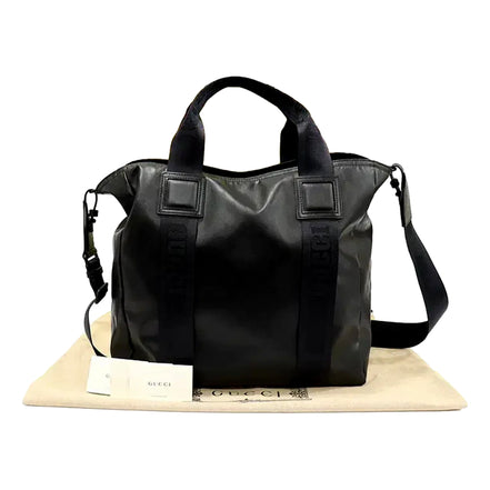 Gucci GG Crystal Black Canvas Travel Tote Bag - available at Queen Bee of Beverly Hills. 