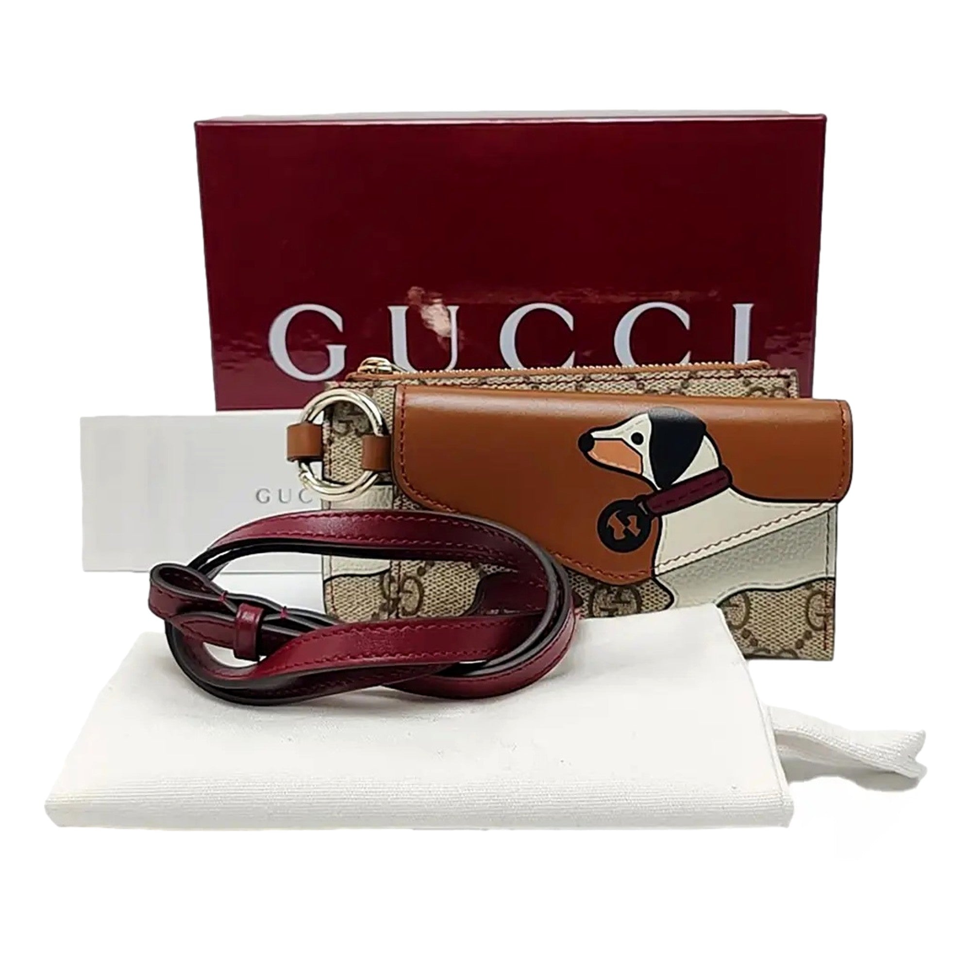 Gucci Dachshund GG Supreme Lanyard | Queen Bee of Beverly Hills