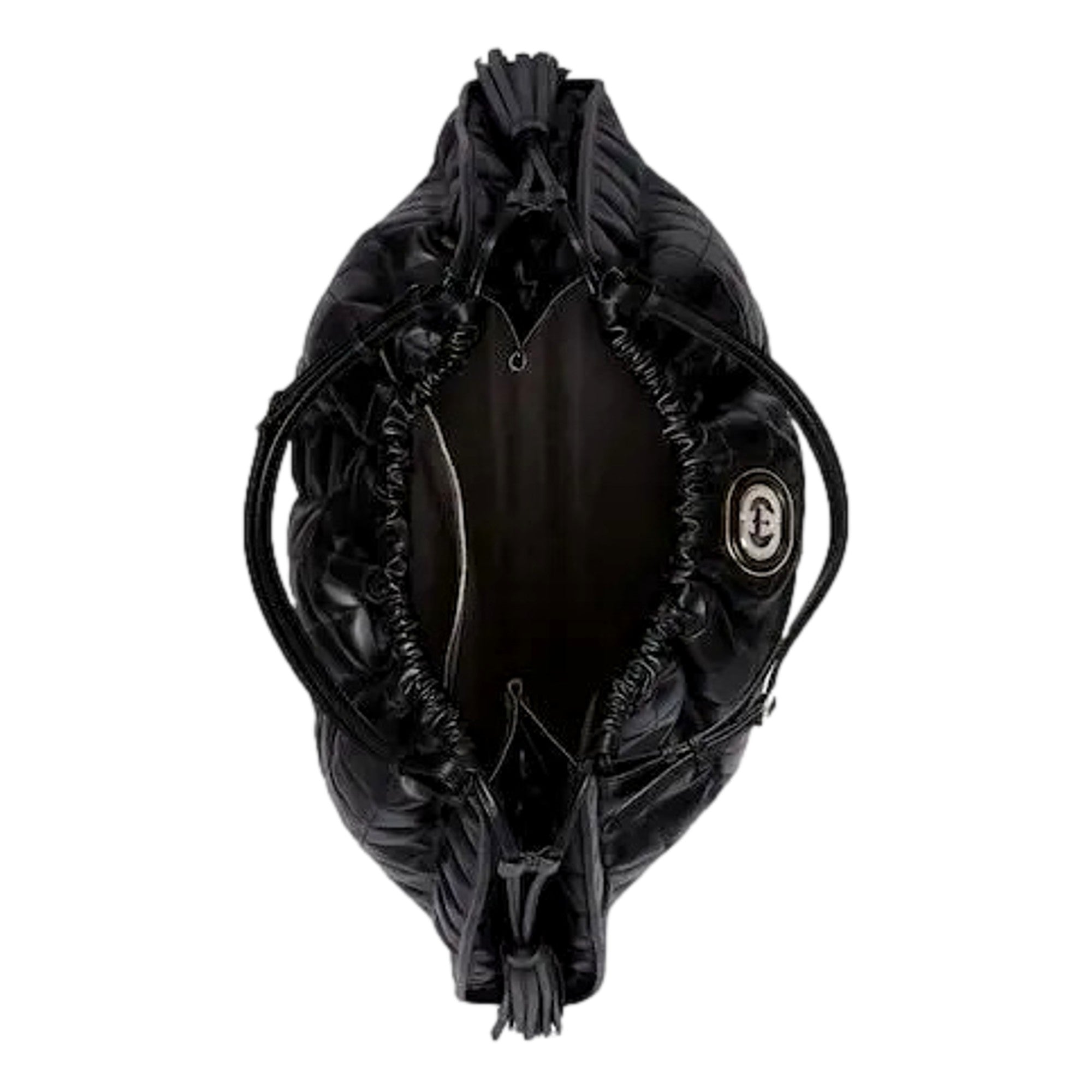 Gucci Deco Fringe Large Leather Tote Bag Black