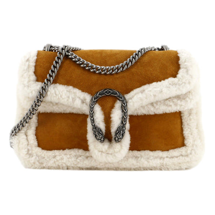 Gucci Dionysus Bag Suede with Shearling Medium available at Queen Bee of Beverly Hills