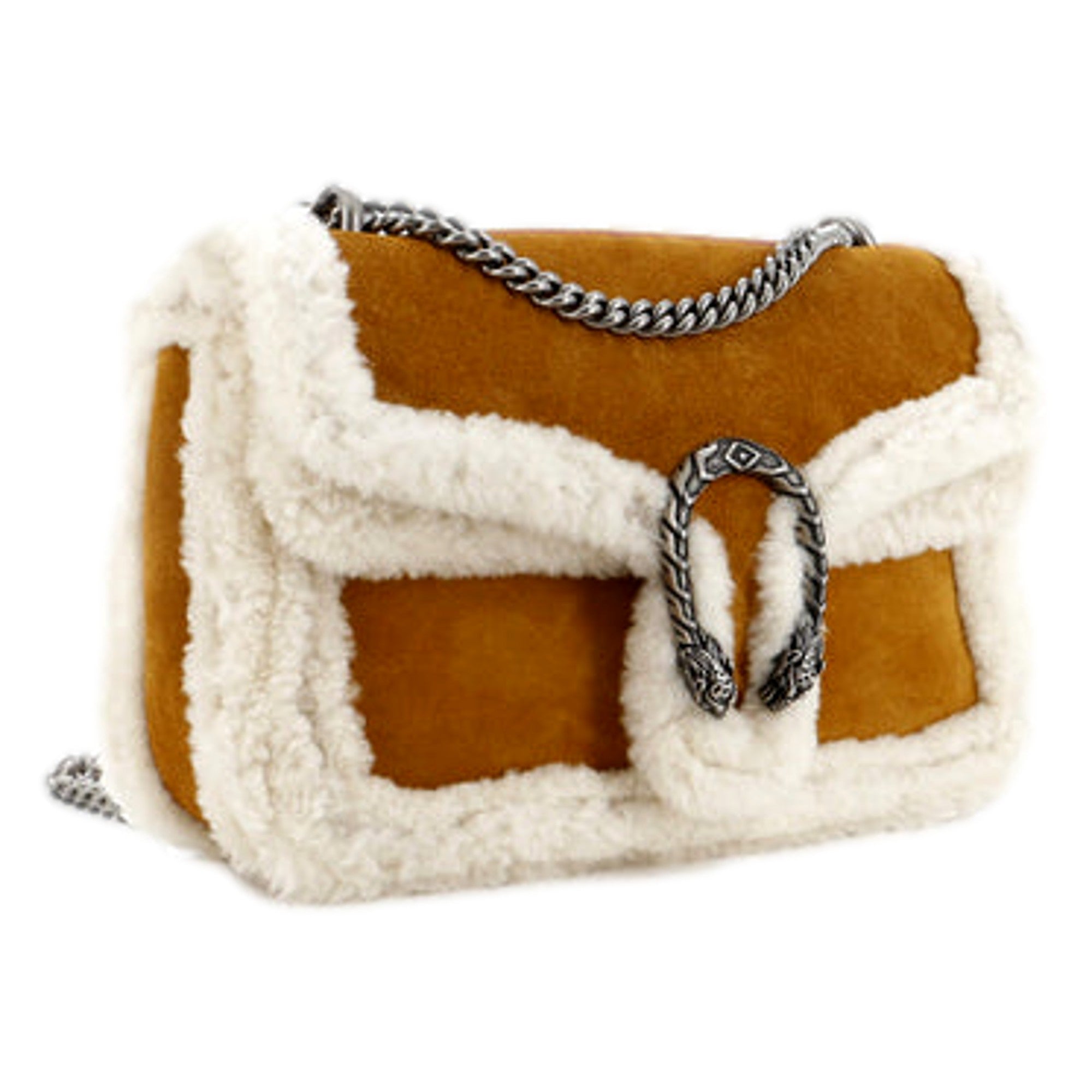 Gucci Dionysus Bag Suede with Shearling Medium available at Queen Bee of Beverly Hills