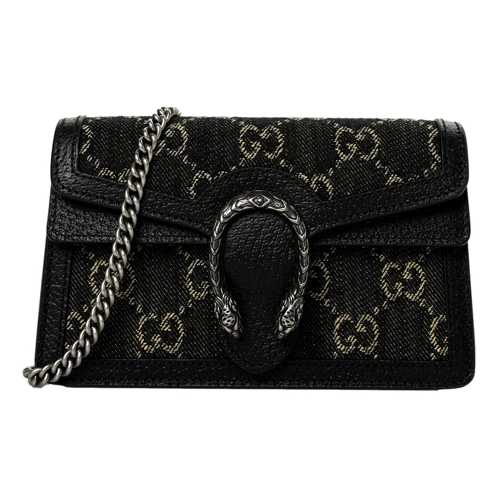 Gucci Dionysus Black GG Denim Super Mini Crossbody Clutch Bag – Queen Bee  of Beverly Hills