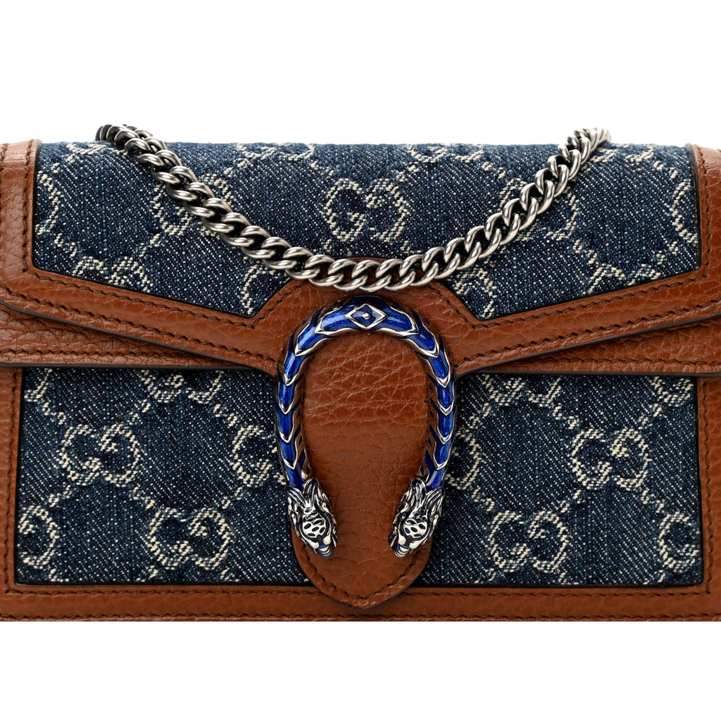 Gucci GG Supreme Super Mini Dionysus Crossbody Bag - Blue