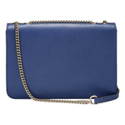 Gucci Dollar Interlocking GG Blue Leather Medium Chain Shoulder Bag available at Queen Bee of Beverly Hills