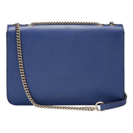 Gucci Dollar Interlocking GG Blue Leather Medium Chain Shoulder Bag available at Queen Bee of Beverly Hills