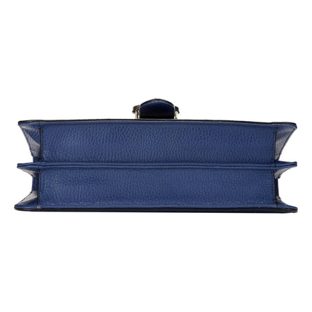 Gucci Dollar Interlocking GG Blue Leather Medium Chain Shoulder Bag available at Queen Bee of Beverly Hills