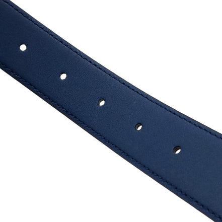 Gucci Double GG Marmont Belt Leather Blue 110/44 available at Queen Bee of Beverly Hills