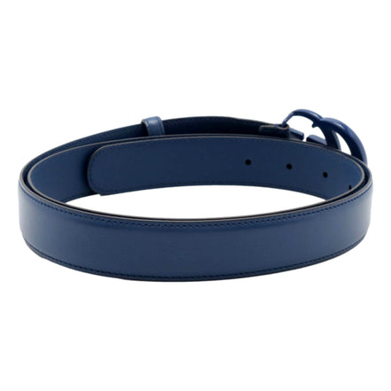 Gucci Double GG Marmont Belt Leather Blue 110/44 available at Queen Bee of Beverly Hills