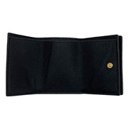 Gucci Embossed Logo Mini Tri-Fold Wallet Black Pebbled Leather available at Queen Bee of Beverly Hills