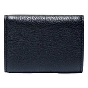 Gucci Embossed Logo Mini Tri-Fold Wallet Black Yellow Pebbled Leather available at Queen Bee of Beverly Hills