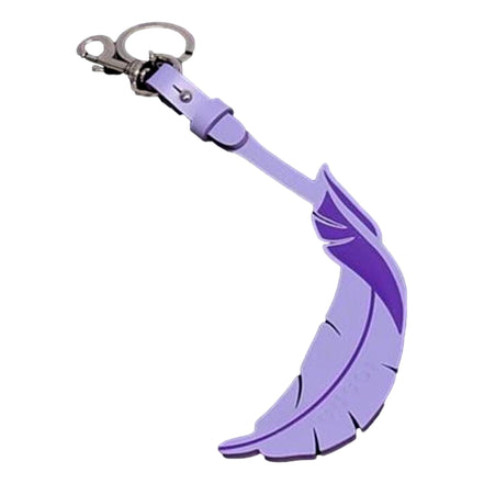 Gucci Leather Feather Keychain Charm Lilac Purple