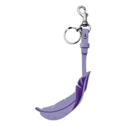 Gucci Leather Feather Keychain Charm Lilac Purple