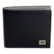 Gucci G Detail Black and Grey Leather Bifold Wallet available at Queen Bee of Beverly Hills