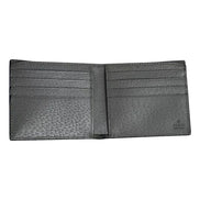 Gucci G Detail Black and Grey Leather Bifold Wallet available at Queen Bee of Beverly Hills
