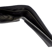 Gucci G Detail Black and Grey Leather Bifold Wallet available at Queen Bee of Beverly Hills