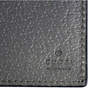 Gucci G Detail Black and Grey Leather Bifold Wallet available at Queen Bee of Beverly Hills