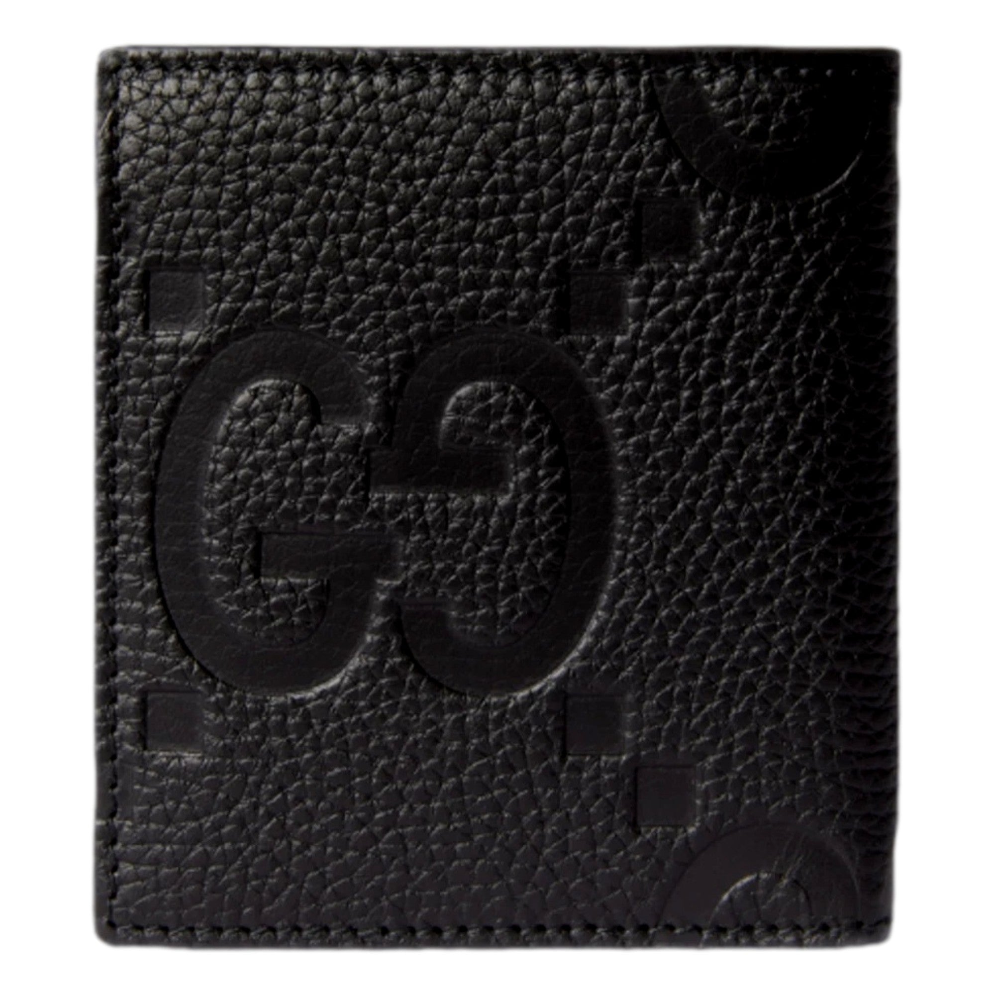 Gucci GG Embossed Black Leather Bifold Wallet