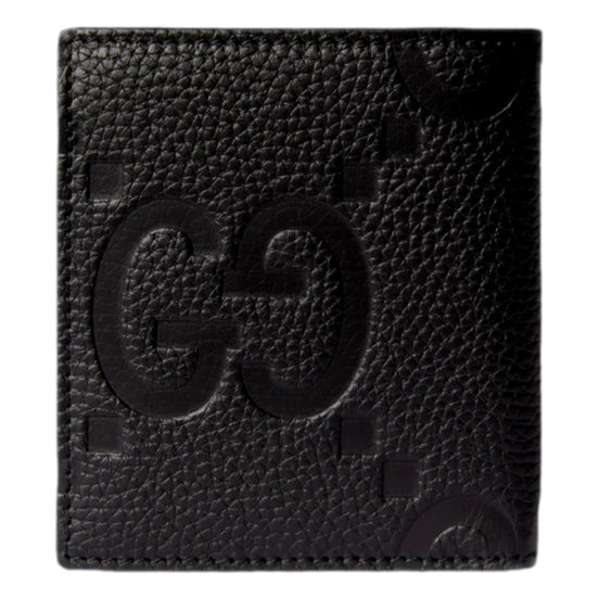 Gucci GG Embossed Black Leather Bifold Wallet