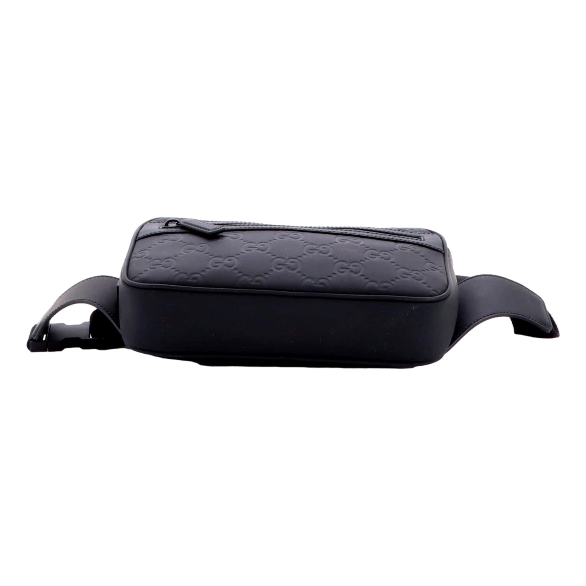 Gucci GG Rubber Effect Small Belt Bag Body Bag Waist Pouch Black - available at Queen Bee of Beverly Hills.