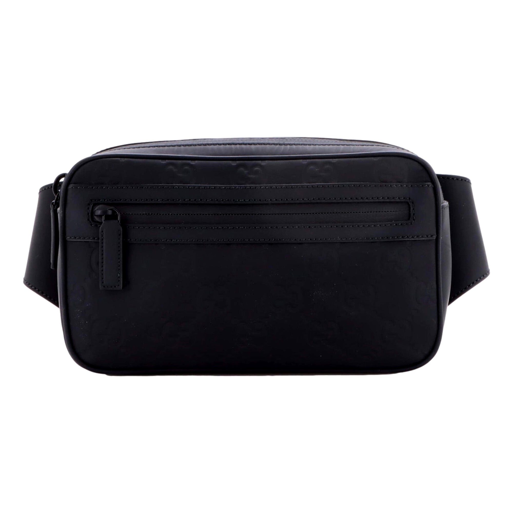 Gucci GG Rubber Effect Small Belt Bag Body Bag Waist Pouch Black - available at Queen Bee of Beverly Hills. 