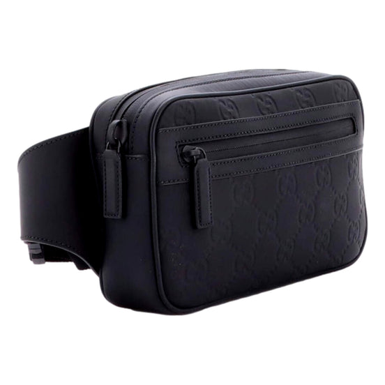Gucci GG Rubber Effect Small Belt Bag Body Bag Waist Pouch Black - available at Queen Bee of Beverly Hills.