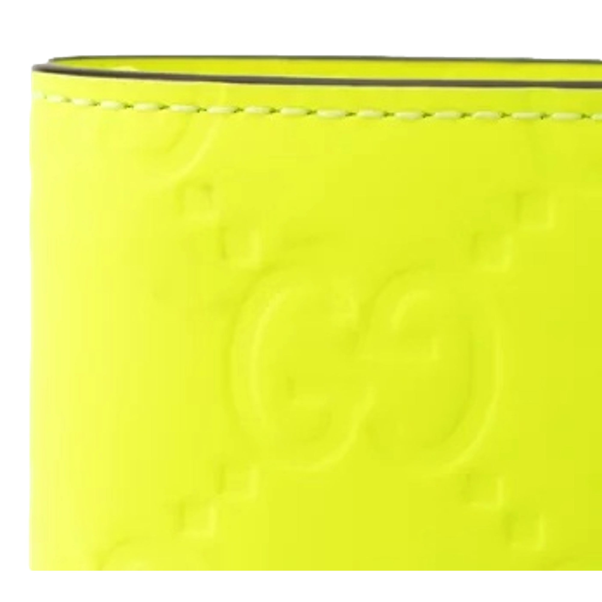 Gucci GG Leather Neon Yellow Rubber Effect Bifold Wallet