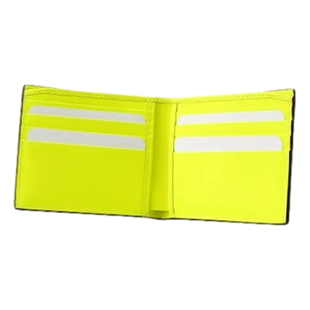 Gucci GG Leather Neon Yellow Rubber Effect Bifold Wallet
