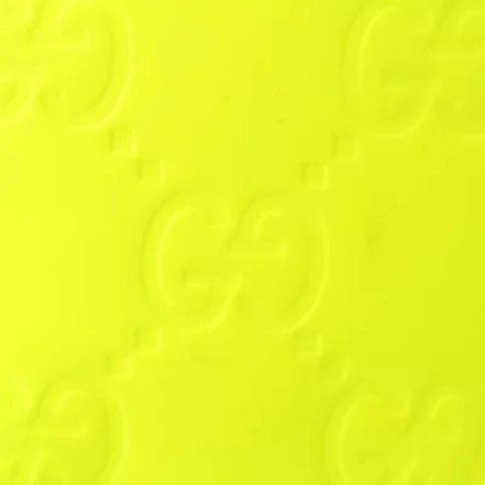 Gucci GG Leather Neon Yellow Rubber Effect Bifold Wallet