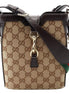 Gucci Original GG Canvas Beige Brown Webstripe Mini Bucket Bag