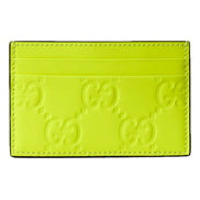 Gucci GG Rubber Effect Neon Yellow Guccissima Leather Card Case Wallet