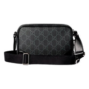 Gucci GG Black Canvas and Leather Unisex Dual Compartment Crossbody Bag