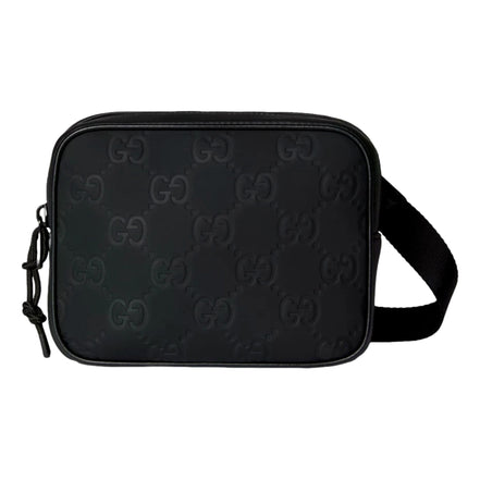 Gucci GG Rubber Effect Black Mini Crossbody Bag - available at Queen Bee of Beverly Hills. 