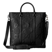Gucci Jumbo GG Embossed Black Tote Bag