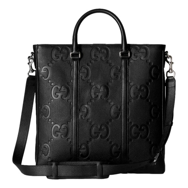 Gucci Jumbo GG Embossed Black Tote Bag