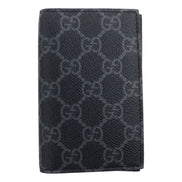 Gucci GG Emblem Black Leather and Canvas Vertical Bifold Wallet - Available at Queen Bee of Beverly Hills