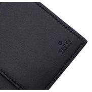 Gucci GG Emblem Black Leather and Canvas Vertical Bifold Wallet - Available at Queen Bee of Beverly Hills