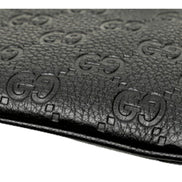 Gucci GG Emblem Black Leather Shoulder Bag Chain Strap available at Queen Bee of Beverly Hills