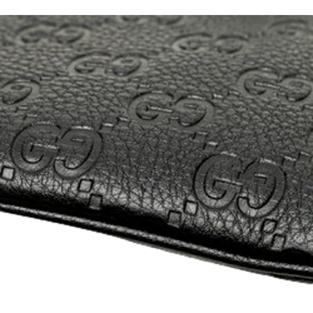 Gucci GG Emblem Black Leather Shoulder Bag Chain Strap available at Queen Bee of Beverly Hills